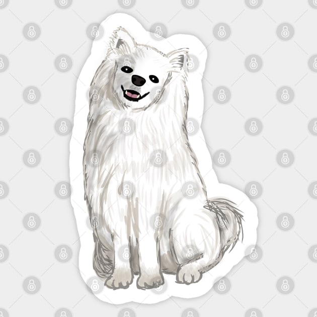 American Eskimo Dog (Large Design) Sticker by Aeriskate